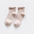 thumbnail image 2 of GDREDA Thermal Socks Women Edge Vertical Striped Boat Socks Fresh Socks Beige,One Size, 2 of 7
