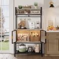 thumbnail image 1 of Bestier 5 Tier Kitchen Bakers Rack with Storage Cabinet, 59" kitchen shelf Microwave Stand for Kitchen Living Room, Grey, 1 of 6