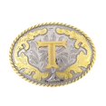 thumbnail image 1 of Western Belt Buckle Initial Letters ABCDEFG to Y-Cowboy Rodeo Gold Large Belt Buckle for Men and Women (T), 1 of 10