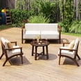 thumbnail image 4 of Costway 1 PCS Table d'Appoint Extérieur avec Structure en Bois Massif Petite Table Basse Ronde pour Jardin, 4 of 10