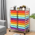 thumbnail image 2 of Costway Chariot de Rangement Roulant à 20 Tiroirs pour Outils, Organiseur de Scrapbooking et Papier, Bureau, Multicolore, 2 of 10