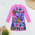 thumbnail image 2 of Kid Girls Swimming Bathing Suit Rash Guard Ruffle Long Sleeve Sun Protection Summer Bathing Suit for Kids 5-6Y, 2 of 4