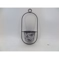 thumbnail image 1 of Black With White Washed Silver Pot With Bee And Honeycomb Pattern Wall Planter, 1 of 1