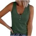 thumbnail image 1 of Timegard Tank Tops for Women Ribbed Deep V-Neck Button Slim Casual Sleeveless Shirts Basic Cami Top, 1 of 5