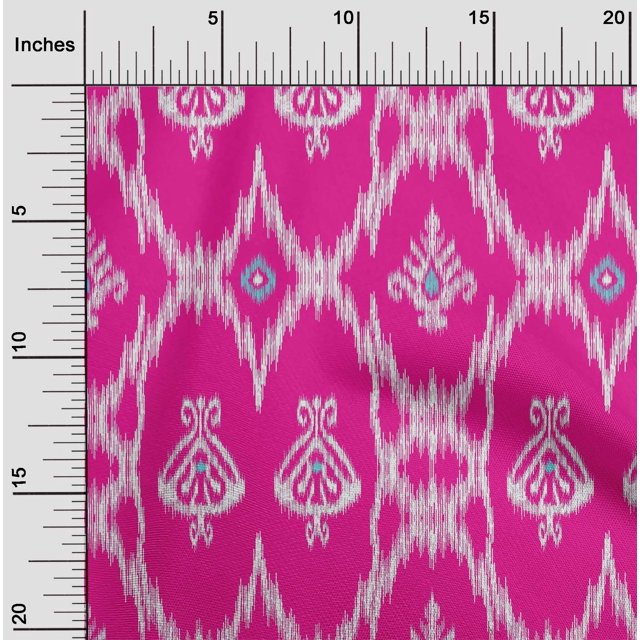 oneOone Georgette Viscose Fabric Geometric Ikat Print Fabric BTY 42 Inch Wide
