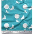 thumbnail image 1 of Soimoi Velvet Fabric Bamboo Tree,Moon & Stork Bird Print Fabric by The Yard 58 Inch Wide, 1 of 3
