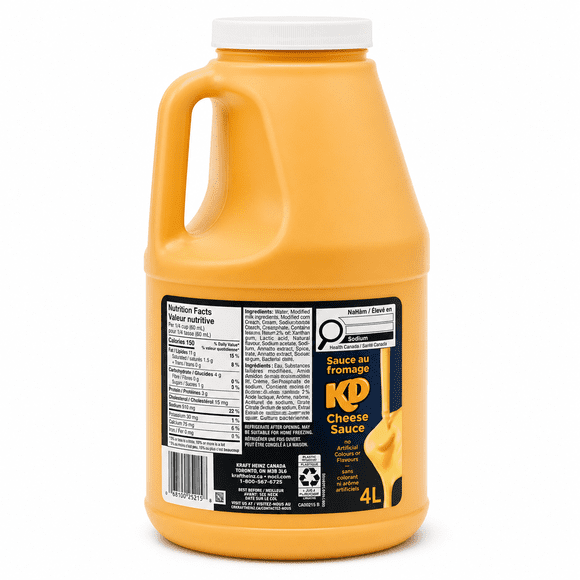 KD Kraft Dinner Cheese Sauce, 4L Jug – Bulk Creamy Cheddar-Style Cheese Sauce for Pasta, Mac & Cheese, Fries, Nachos & Foodservice
