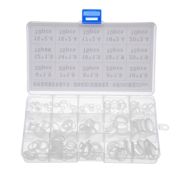 Unique Bargains Silicone O-Ring Kit, Ensemble Assorti de 225 Pcs de Bagues d'Étanchéité Métriques en Blanc, Organisé dans un Étui en Plastique transparent avec Compartiments Étiquetés. Comprend des Tailles de 6 mm à 20 mm de Diamètre Extérieur, Idéal pour Outils à Main Spécialisés, Étanchéité Mécanique, Récipients à Pression et applications Automobiles. Résistant aux Températures Extrêmes, à l'Ozone et à Divers Fluides.