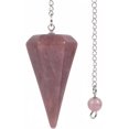 thumbnail image 1 of Angelstones Quartz Fraise Naturel Pierre Précieuse Cristal de Roche Hexagonal Pointu Reiki Chakra Pendentif Pendule, 1 of 2