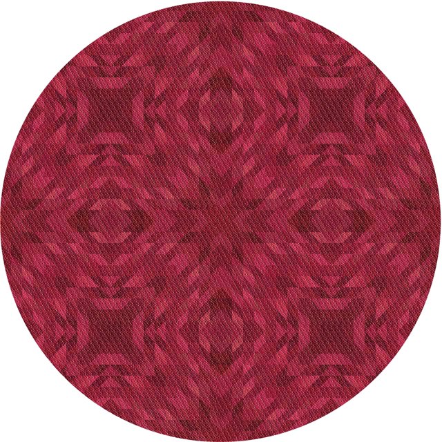 Ahgly Company Tapis Rond Lavable en Machine Intérieur Transitionnel Rouge Cramoisi, 3 Pieds Rond