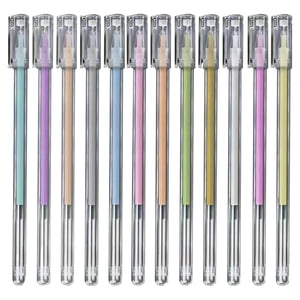 ZTTD 12 Couleurs Stylos de revue mignons 0.5mm Stylos de Gel Fine Point Colored pour papier noir Coloriage adulte Dessin Journaling Note Prendre le bureau Accueil