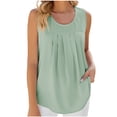 thumbnail image 1 of Birdeem T-Shirt Mode Femme Couleur Unie Col Rond Confortable Ample Sans Manches Blouse Décontractée, 1 of 12