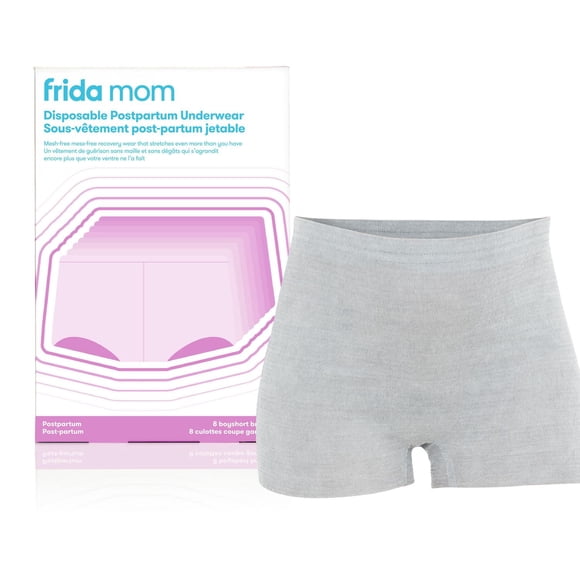Frida Mom - Boyshort Cut Disposable Postpartum Underwear (Without Pad) - Perineal Recovery - Super Soft, Stretchy, Latex Free - Newborn Baby Hospital Bag Essential - Regular