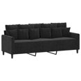 thumbnail image 2 of vidaXL 2 Piece Sofa Set with Cushions Black Velvet, 2 of 4