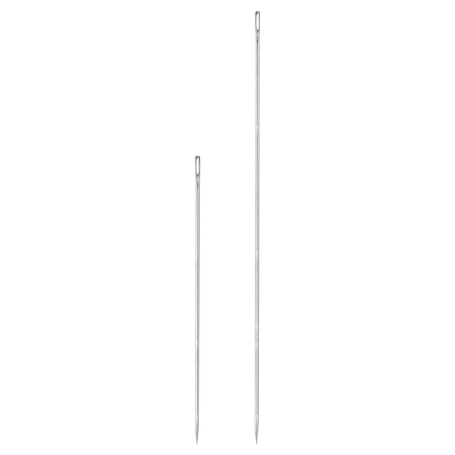 Unique Bargains 2PCS Upholstery Needle Large Eye Extra Long 8in, 12in Sewing Needles Straight Hand Needles Easy to Thread