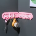 thumbnail image 4 of Dalazy Coat Rack Holder Wall Mounted Hat Key Hooks Hanger Hanging Storage Organizer for Bathroom Kitchen, PP, Pink, 4 of 6