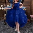 thumbnail image 2 of XDZJLR Girl Dresses Children'S Solid Color Irregular Mesh Lace Knee Length Trailing Wedding Puffy Princess Clothing, 2 of 4