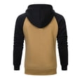 thumbnail image 1 of Men Hoodies Color Block Patchwork Blend Fleece Pullover Kanga Pocket Sweatshirts, 1 of 9