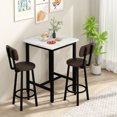 thumbnail image 3 of Furlinkhm 3 Piece Pub Dining Set, Modern bar Table and Stools for 2 Kitchen Counter Height Wood Top Bistro Easy Assemble for Breakfast Nook Living Room Small Space Restaurant, White, 3 of 10