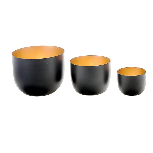 Ensemble De Bougeoirs De Noël En Métal Noir De 3 De 3