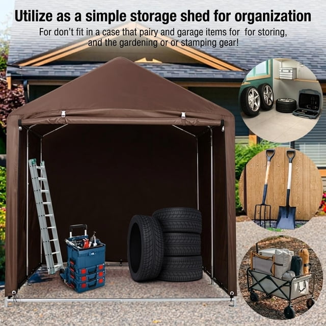 Kojooin Abri de Rangement pour Vélo Imperméable avec Protection UV, Garage Extérieur pour Bicyclettes, Outils Ou Équipements