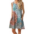 thumbnail image 1 of CPOKRTWSO Robe Midi Décontractée d'Été Sans Manches à Poches Imprimée Florale pour Femmes, 1 of 3
