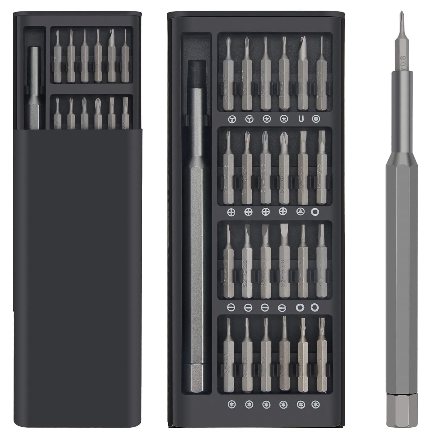 Screwdriver Set, 24 In 1 Mini Magnetic Small Screwdriver Set Case | For Pc, Eyeglasses, Computer, Electronic, Watch Repair Kit With Phillips & Star Tiny Screw Driver Set | Easy To Use