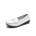 thumbnail image 1 of Innerwin Mocassins pour Femmes à Enfiler Ballerines Basses Légères Chaussures Bateau Bout Rond Marche Blanc 6.5, 1 of 9