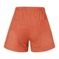 thumbnail image 5 of Women Shorts Plus Size Casual Solid Color Comfy Mid Rise Pants for Women Fashion Loose Fit Daily Trendy Womens Pants Drawstring Lightweight Party Vacation Beach Shorts with Pocket（Orange,4XL）, 5 of 5
