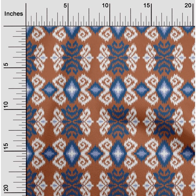 oneOone Viscose Chiffon Fabric Diamond & Swirl Ikat Print Sewing Fabric BTY 42 Inch Wide