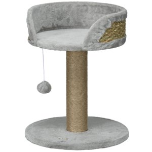 CoSoTower Cat Tree with Scratching Post, Toy Ball, Perch, Small Cat Tower for Indoor Cats - 16" x 16" x 19", Grey