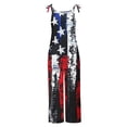 thumbnail image 4 of QATAINLAV Womens 4th of July Jumpsuits American Flag Overalls Adjustable Strap Cotton Linen One Piece Rompers Sleeveless Wide Leg Bib Pants Multicolor M Back to School Sales, 4 of 6