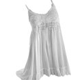 thumbnail image 3 of Women Lace Crochet Stitching Crew Neck Sleeveless Mini Dress, 3 of 3