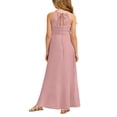 thumbnail image 3 of DuoJiaJ Robe Trapèze pour Fille Demoiselle d'Honneur Junior Robe Maxi Fluide en Mousseline Robe de Mariage Fête Concours Taille 11-12 Ans, 3 of 5