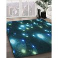 thumbnail image 3 of Ahgly Company Tapis d'Intérieur Lavable à la Machine, Carré, Transitionnel, Vert Sarcelle Profond, Tapis de Zone, 3 Pieds Carré, 3 of 7