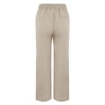 thumbnail image 3 of Women's Casual Linen Pants - High Waist with Side Pockets - Spring/Summer Long Pants, 3 of 4