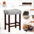 thumbnail image 2 of Gymax Set of 4 Bar Stools Counter Height Saddle Kitchen Chairs w/ Wooden Legs Gray, 2 of 8