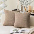 thumbnail image 1 of GHSDFBB Housses de Coussin Décoratives en Faux Lin Texturé pour Canapé, Fermeture Éclair Invisible, 45x45 cm (Ensemble de 2, Lin Naturel), 1 of 7