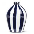 thumbnail image 1 of Vase à Bourgeons Rayé Bleu et Blanc, 1 of 2
