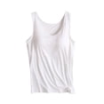 thumbnail image 2 of UPPADA Womens Crewneck Tank Tops Summer Sleeveless Scoop Neck Tees Solid Color Basic Slim Fitted Cami Shirts Womens Tank Tops Camisole Top Built In Bra Adjustable Straps,Clearance on sale, 2 of 4