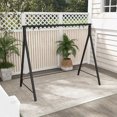 thumbnail image 1 of Gymax Metal Porch Swing Stand Heavy Duty Hanging Swing Frame w/ 4 Hanging Rings, 1 of 10