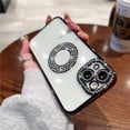 thumbnail image 2 of Supershield iPhone 15 Pro Max Case, Camera Protection with Glitter Sparkle Diamond Bling Rhinestone Shiny Cute Cover with Logo View Case Compatible with iPhone 15 Pro Max - Gold, 2 of 5