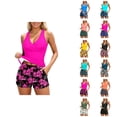 thumbnail image 1 of Maillots de Bain pour Femmes Tankini 2026 Tendance Modeste Haut Croisé à Col en V Profond avec Short de Bain Maillots de Bain Deux Pièces pour Femmes, 1 of 5