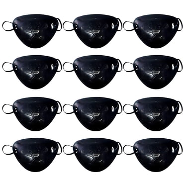 Halloween Eye Patch Plastic 12PCS Single Eye Cover Pirate Eye Patches for Party