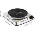 thumbnail image 2 of LIVINGbasics Countertop Hot Plates Single Burner, 1000W Electric Stove with 5 Level Temperature Control, Silver, 2 of 7