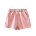 thumbnail image 1 of BOBOGOJP Girls' Solid Pull on Shorts (Pink,5-6 Years), 1 of 4