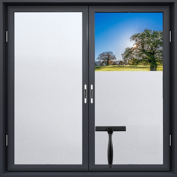 Frosted Glass Window Film with Tools,Reusable Window Privacy Film,Static Clings UV Protection Sun Blocking Window Tint Kit for Home Bathroom and Office.(Pure17.5"x78.7")