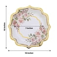 thumbnail image 3 of CUITING 25 Pack White Pink Paper Dessert Plates in Damask Floral Pattern  8” Round Disposable Salad Appetizer Plates with Scalloped Rims - 300 GSM, 3 of 11