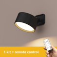 thumbnail image 2 of Rechargeable Magnetic LED Wall Light 360° Rotation Touch Remote Control Cabinet Spotlight for Home & Office Black,1 x Wall lamp 1 x Remote control,Black, 2 of 10