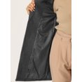 thumbnail image 5 of INSPIRE CHIC Women's Half Lapel Long Sleeves One Button Winter Mid-Length Overcoat L Deep Gray, 5 of 5